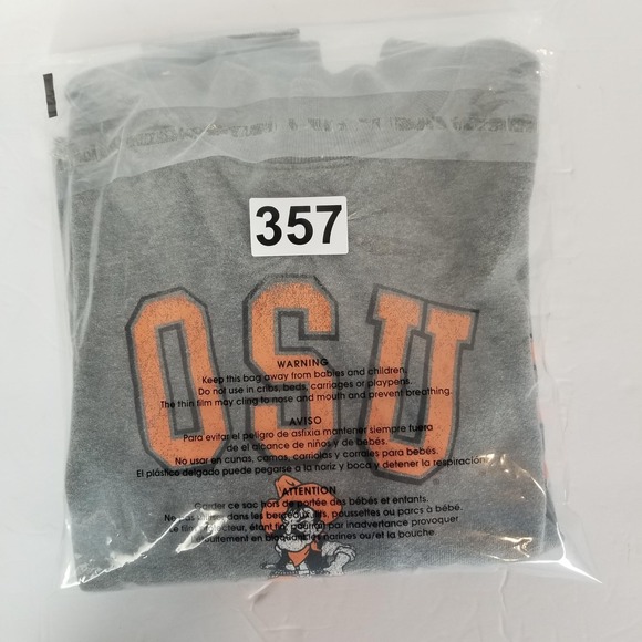 47 Brand OSU Cowboys Sweatshirt Large Gray Orange Cropped Hem College - Picture 12 of 12